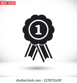  badge with ribbons icon. Vector  Eps 10 
