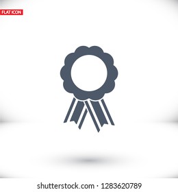  badge with ribbons icon. Vector  Eps 10 
