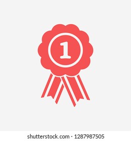  badge with ribbons icon. Vector  Eps 10 