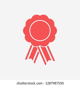  badge with ribbons icon. Vector  Eps 10 