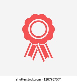  badge with ribbons icon. Vector  Eps 10 