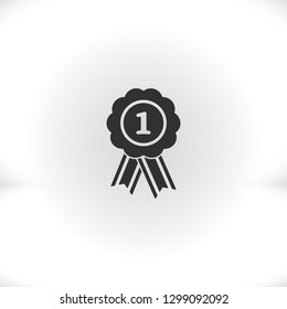  badge with ribbons icon. Vector  Eps 10 