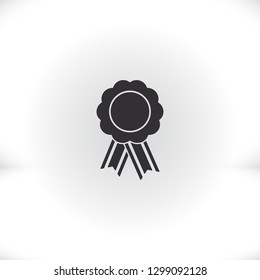  badge with ribbons icon. Vector  Eps 10 