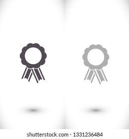  badge with ribbons icon. Vector  Eps 10 