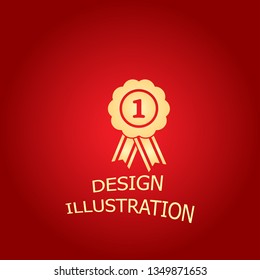  badge with ribbons icon. Vector  Eps 10 