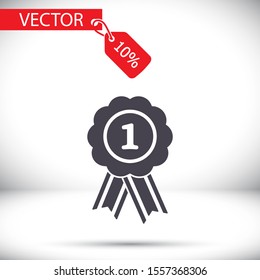 badge with ribbons icon. Vector Eps 10 . Lorem Ipsum Flat Design