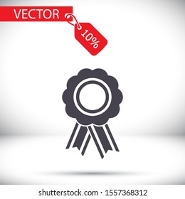 badge with ribbons icon. Vector Eps 10 . Lorem Ipsum Flat Design