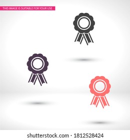  badge with ribbons icon. Vector  Eps 10 . Lorem Ipsum Flat Design 