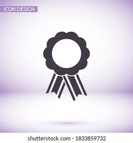  badge with ribbons icon. Vector  Eps 10 . Lorem Ipsum Flat Design 