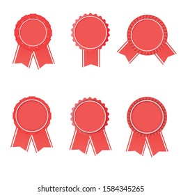 Badge with ribbons icon, vector illustration, simple flat design. Award Medal Icon Vector Logo Design Template. 