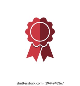 Badge with ribbons Icon. Vector illustration. 