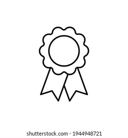 Badge with ribbons Icon. Vector illustration. 