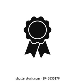 Badge with ribbons Icon. Vector illustration. 