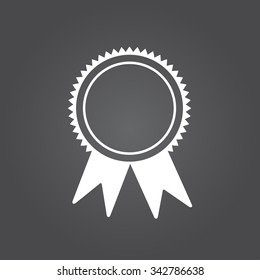 Badge with ribbons icon, vector illustration