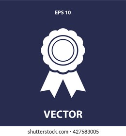 badge with ribbons icon. badge with ribbons vector illustration
