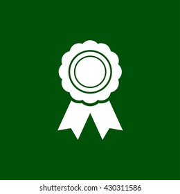 badge with ribbons icon. badge with ribbons vector illustration