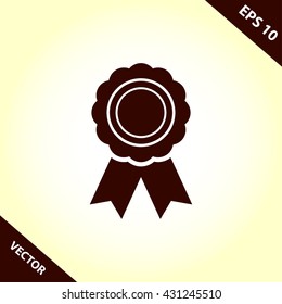 badge with ribbons icon. badge with ribbons vector illustration
