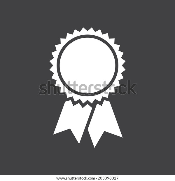 Badge with ribbons icon, vector illustration,\
simple flat design