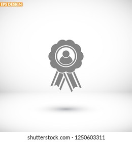 badge with ribbons man icon. Vector Eps 10