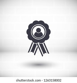 badge with ribbons man icon. Vector Eps 10
