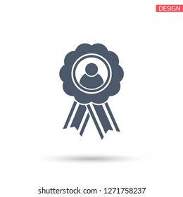 badge with ribbons man icon. Vector Eps 10