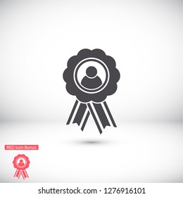 badge with ribbons man icon. Vector Eps 10