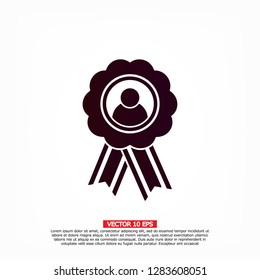 badge with ribbons man icon. Vector Eps 10