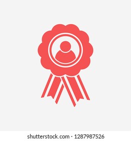 badge with ribbons man icon. Vector Eps 10