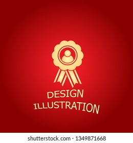 badge with ribbons man icon. Vector Eps 10