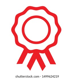 Badge with ribbons, rosette, Peruvian flag, vector illustration