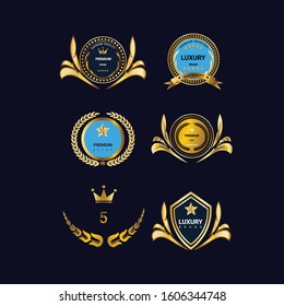 Badge and Ribbons Vector Template Design