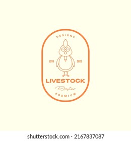 badge with rooster fat logo design vector graphic symbol icon illustration creative idea
