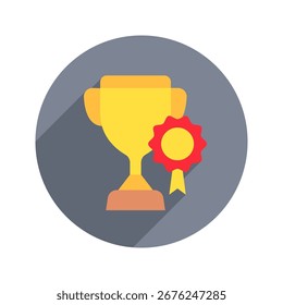 Badge Rounded Color Icon Mini Illustration Icon. Use For Modern Concept, Print, Ui, Ux Kit, Web And App Development. Vector Related To Office, Education, Examination And More