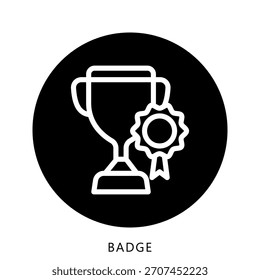 Icono de color redondeado de la insignia Mini Icono de ilustración. Uso Para El Concepto Moderno, Impresión, Ui, Ux Kit, Web Y Desarrollo De App. Vector Relacionado Con La Oficina, La Educación, El Examen Y Más