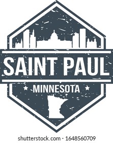 Badge of Saint Paul Minnesota. Travel Stamp Icon. Skyline City Design. Tourism Souvenir Vector.