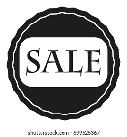 Badge sale sign illustration. Vector. Black icon on white background