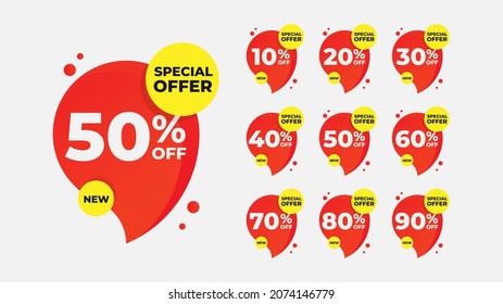 Badge Sale Vector Gradient Up to 10 - 90