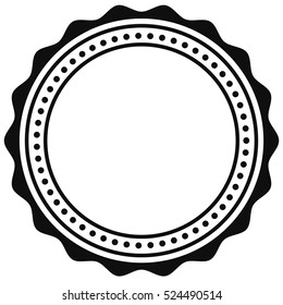 Badge, Seal Element. Contour Of Circular Certificate, Medal