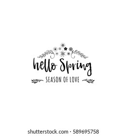 Badge set for small businesses - Spring. The pattern printing plate handmade works written by hand font. It can be used in a corporate style, prints, for your design