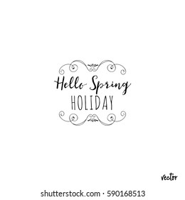 Badge set for small businesses - Spring. The pattern printing plate handmade works written by hand font. It can be used in a corporate style, prints, for your design