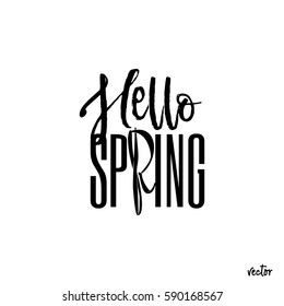 Badge set for small businesses - Spring. The pattern printing plate handmade works written by hand font. It can be used in a corporate style, prints, for your design