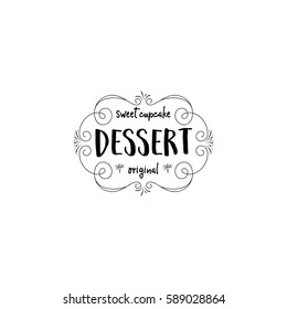 Badge set for small businesses - sweet bakery. The pattern printing plate handmade works written by hand font. It can be used in a corporate style, prints, for your design