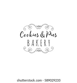 Badge set for small businesses - sweet bakery. The pattern printing plate handmade works written by hand font. It can be used in a corporate style, prints, for your design