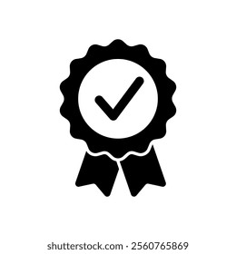 Badge shape approval check icon