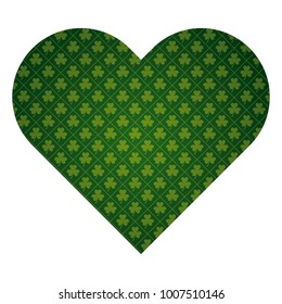 badge shape heart with clover decoration