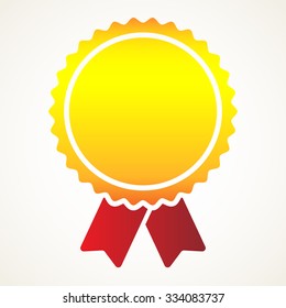 Badge shape on white. Prize, award vector icon