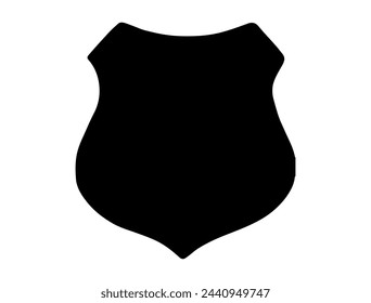 Badge shape silhouette vector art white background