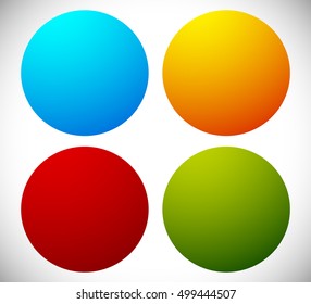 Badge shapes in 4 bright colors