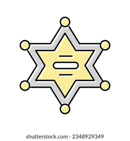 vector de icono de color del sheriff de placa. placa de alguacil. ilustración de símbolo aislado