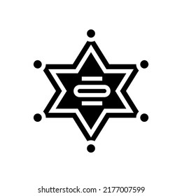 badge sheriff glyph icon vector. badge sheriff sign. isolated symbol illustration